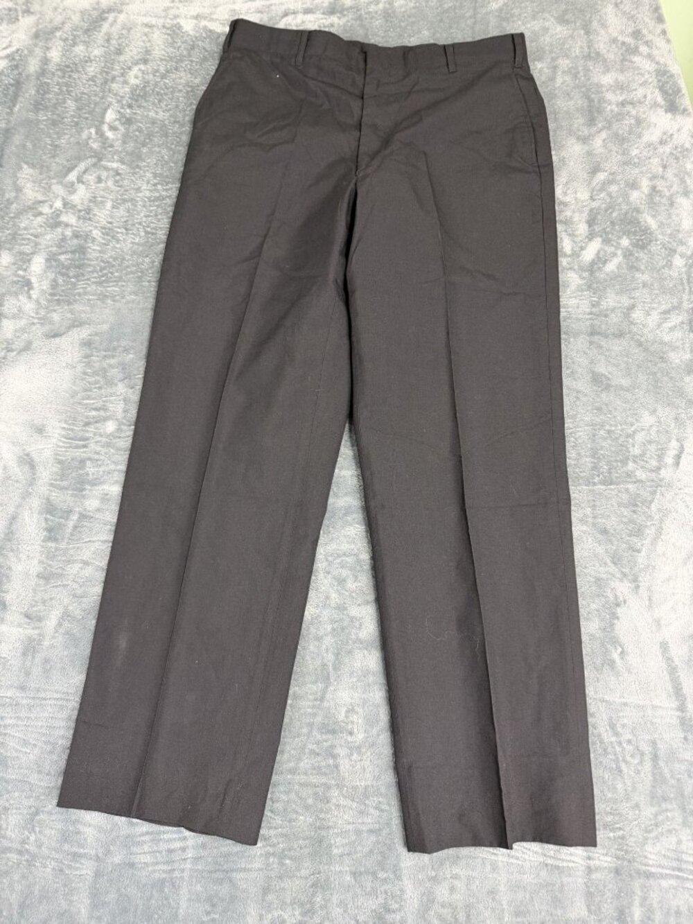 Mens Military Black Dress Pants Flat Front Classic Fit 35R